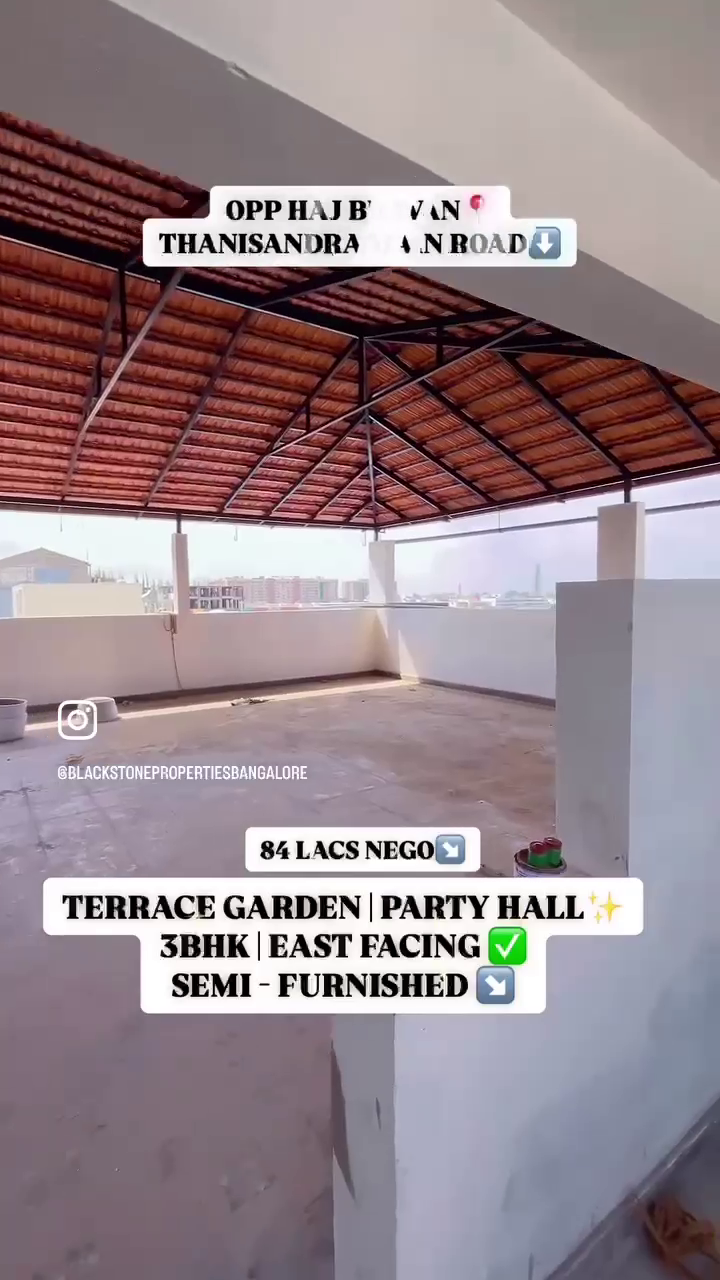 3 BHK Semi Furnished  for sale  Thanisandra Main Road 