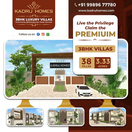 Kuda Approval Villas with Modren Amenities Kurnool | Kadru Homes 