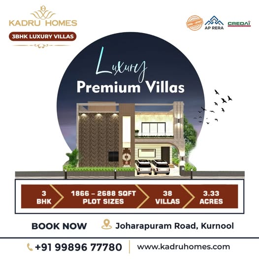 Kuda Approval Villas with Modren Amenities Kurnool | Kadru Homes 