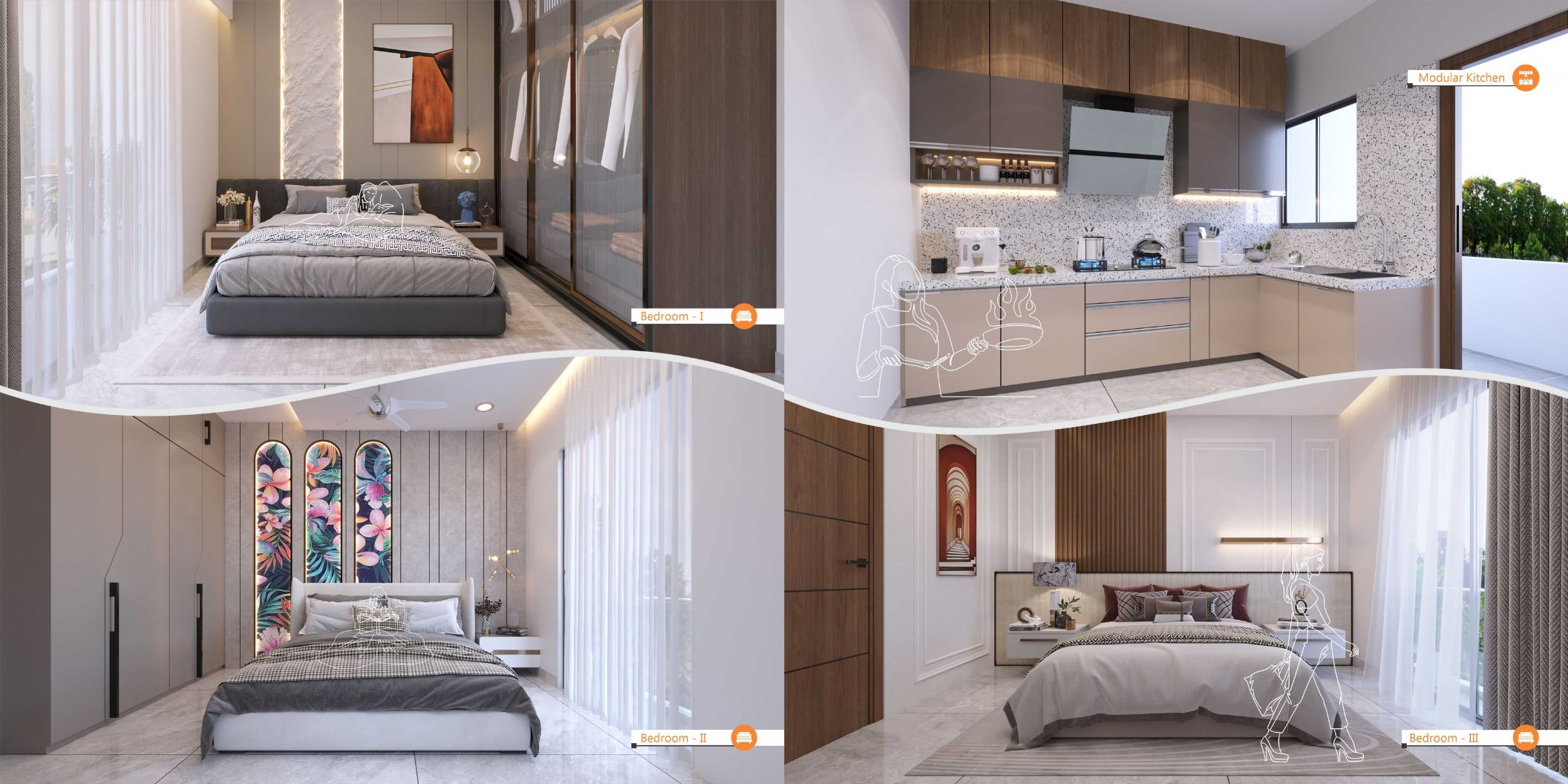 1091 sq.ft. Super Built-up Area | 2 BHK