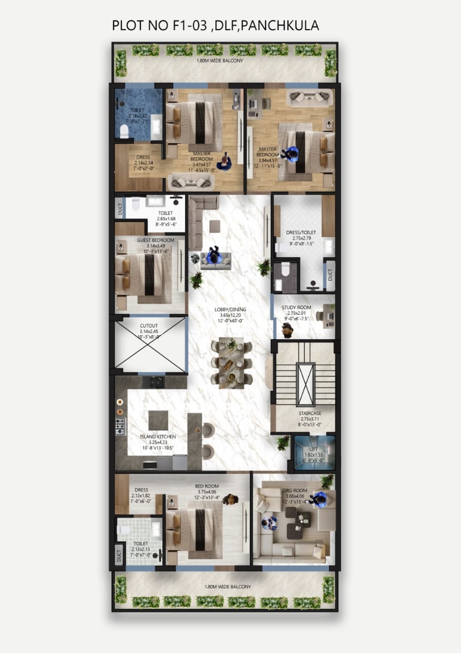 4 BHK LUXURY FLATS BUILDER FLOOR PANCHKULA 