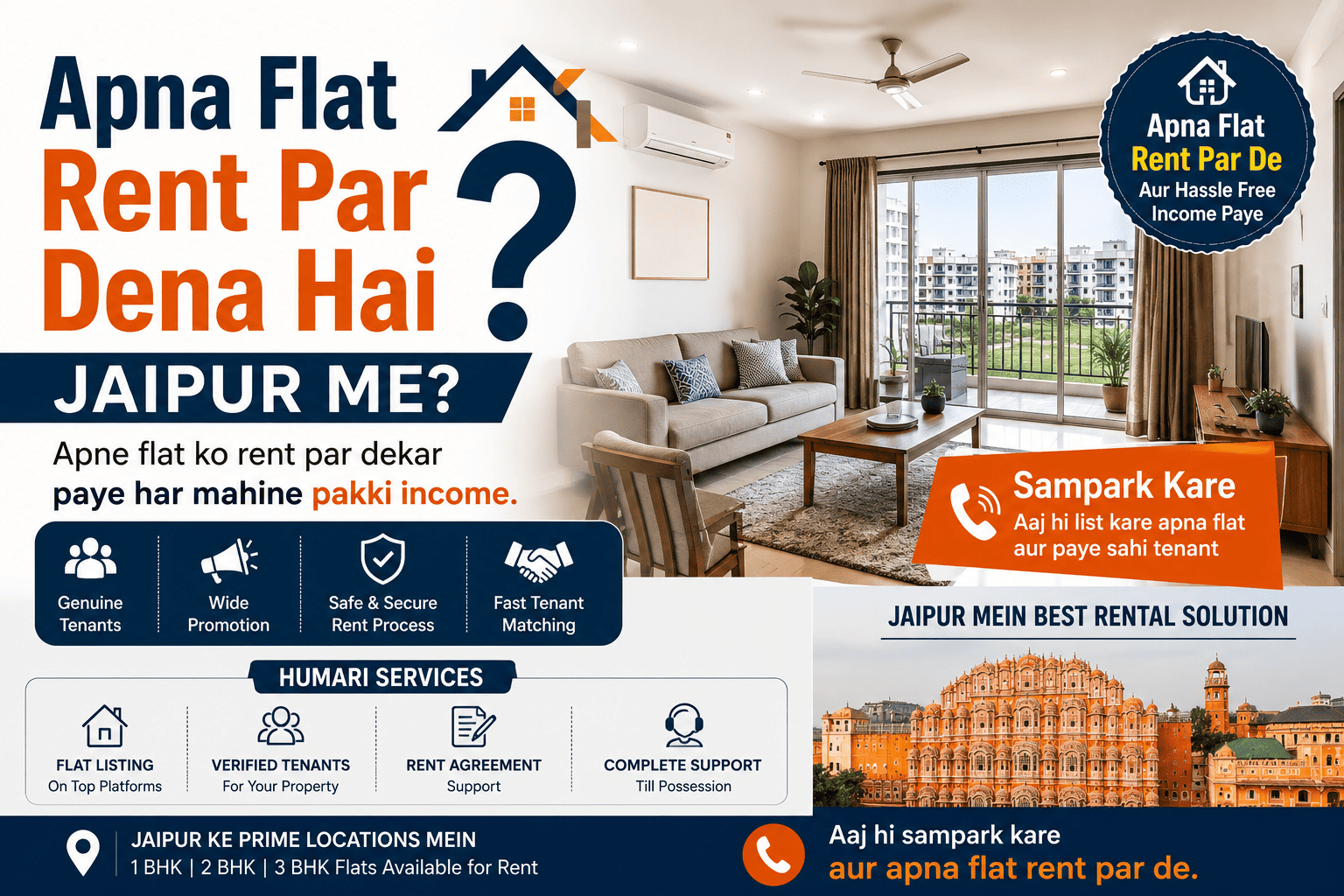 Apna Flat Rent Par Dena Hai Jaipur Me
